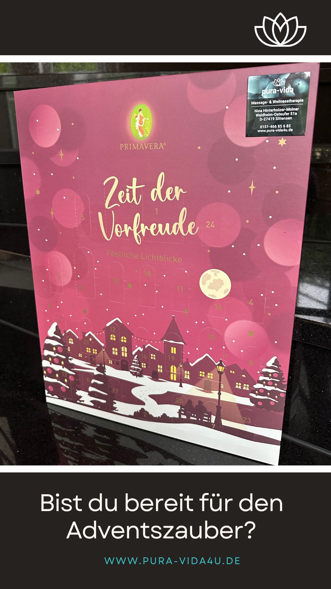 Primavera Adventskalender 2025 bei pura-vida Massagen erhältlich